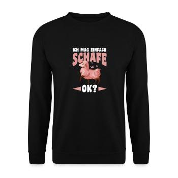 Schaf Schäfer Schäferei Bauer Landwirt Bauernhof S - Unisex Pullover - Schwarz - Vorne - Alina (178cm) & Michal (187cm)