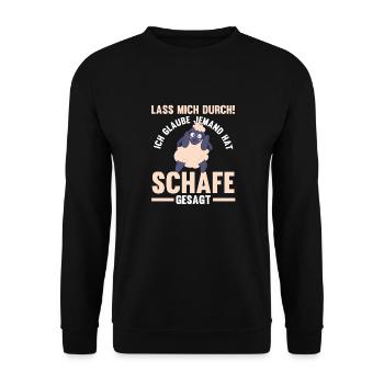Schaf Schäfer Schäferei Bauer Landwirt Bauernhof S - Unisex Pullover - Schwarz - Vorne - Alina (178cm) & Michal (187cm)