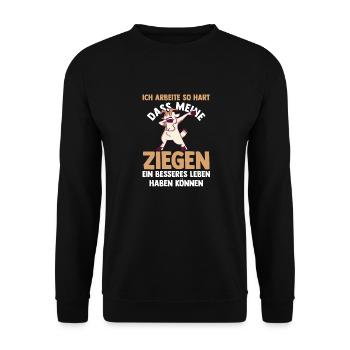 Ziege Ziegenbauer Bauernhof Landwirt Bauer Ziegen - Unisex Pullover - Schwarz - Vorne - Alina (178cm) & Michal (187cm)