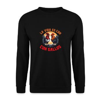 Gallero Pelea De Gallos Hombre Papá Padre Tío - Unisex Sweatshirt - black - Front - Alina (178cm) & Michal (187cm)