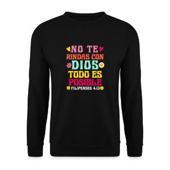 Camiseta Cristiana Para Mujer En Espanol Spanish - Unisex Sweatshirt - black - Front - Alina (178cm) & Michal (187cm)