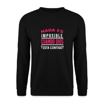 Camiseta Cristiana Para Mujer En Espanol Spanish - Unisex Sweatshirt - black - Front - Alina (178cm) & Michal (187cm)