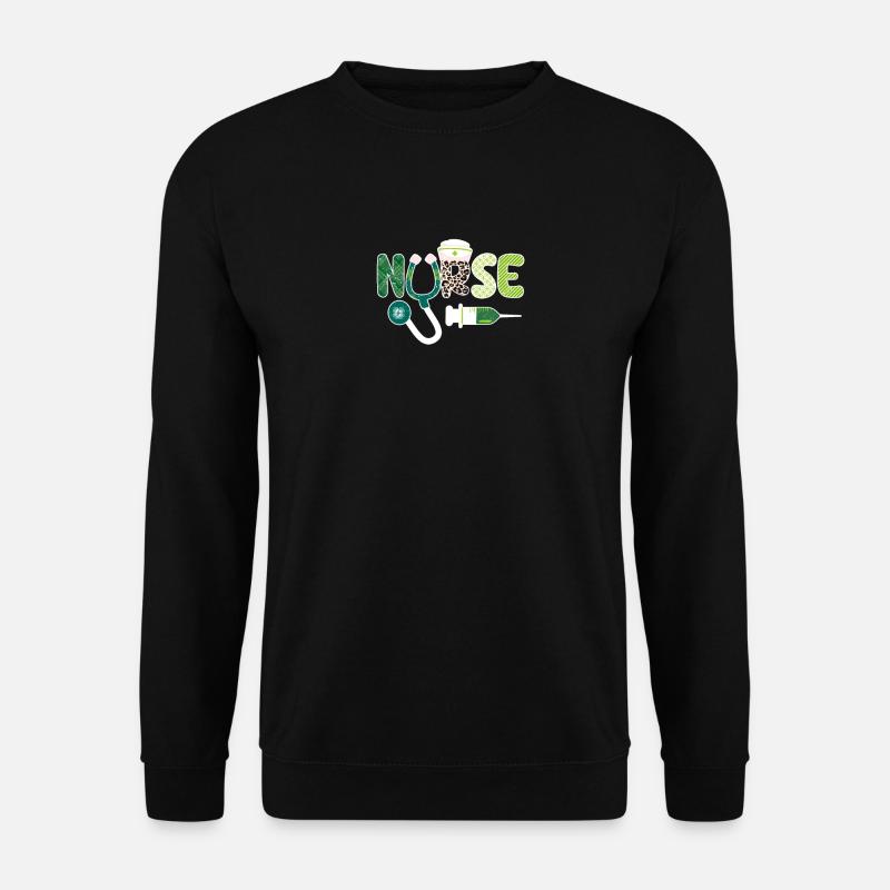 Krankenschwester Stethoskop Medizin Irish - Unisex Pullover - Schwarz