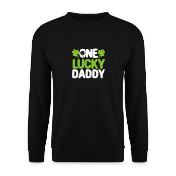 One Lucky Daddy Passende Familie St Patricks Day - Unisex Pullover - Schwarz - Vorne - Alina (178cm) & Michal (187cm)