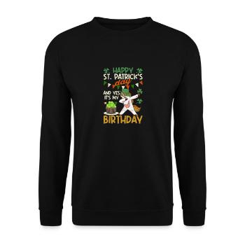 Joyeuse fête de la Saint-Patrick et oui mon anniversaire dab - Sweat-shirt Unisexe - noir - Devant - Alina (178cm) & Michal (187cm)
