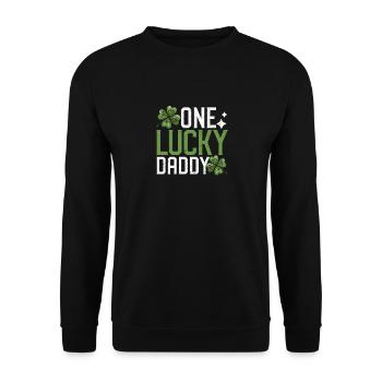 One Lucky Daddy Passende Familie St Patricks Day - Unisex Pullover - Schwarz - Vorne - Alina (178cm) & Michal (187cm)