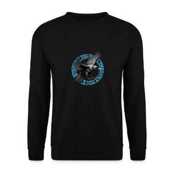 Cercle runique viking : Le vol du corbeau - Sweat-shirt Unisexe - noir - Devant - Alina (178cm) & Michal (187cm)