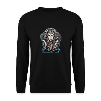 Mythologie et force La Servante du bouclier - Sweat-shirt Unisexe - noir - Devant - Alina (178cm) & Michal (187cm)