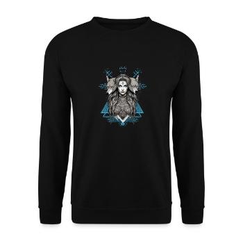 Mythologie et force La Servante du bouclier - Sweat-shirt Unisexe - noir - Devant - Alina (178cm) & Michal (187cm)