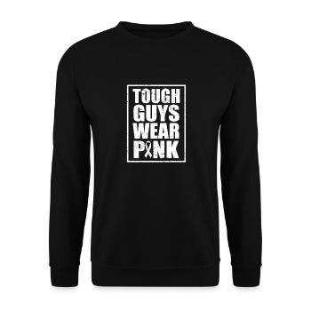 Breast Cancer Tough Guys Wear Pink Ribbon - Unisex Sweatshirt - black - Front - Alina (178cm) & Michal (187cm)