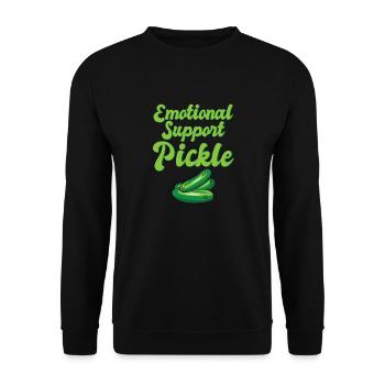 Emotional Support Pickle Humanity Kindness - Unisex Sweatshirt - black - Front - Alina (178cm) & Michal (187cm)