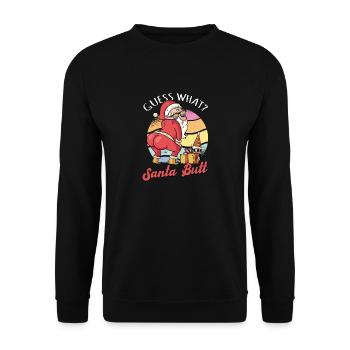 Drôle de Noël Devinez ce que le Père Noël Butt pour Gay et - Sweat-shirt Unisexe - noir - Devant - Alina (178cm) & Michal (187cm)