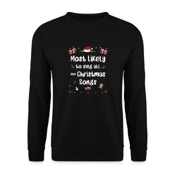 Am ehesten werden alle Weihnachtslieder gesungen - Unisex Pullover - Schwarz - Vorne - Alina (178cm) & Michal (187cm)