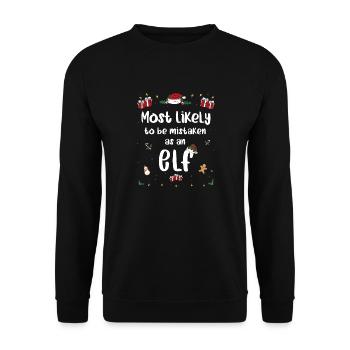 Am ehesten wird man mit einer Elfenfamilie verwechselt - Unisex Pullover - Schwarz - Vorne - Alina (178cm) & Michal (187cm)