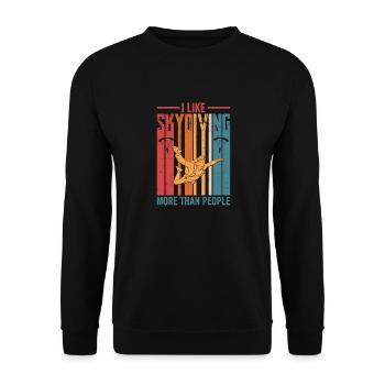 I Like Skydiving More Than People Parachute Skydiv - Unisex Sweatshirt - black - Front - Alina (178cm) & Michal (187cm)