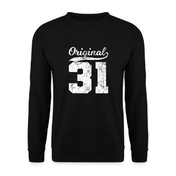 31 Original 93 Jahren Mann Frau Geburtstag - Unisex Pullover - Schwarz - Vorne - Alina (178cm) & Michal (187cm)