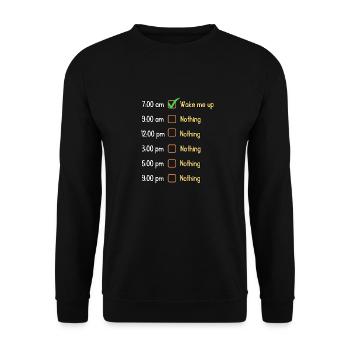 Things To Do During The Day | Funny Design - Unisex Sweatshirt - black - Front - Alina (178cm) & Michal (187cm)
