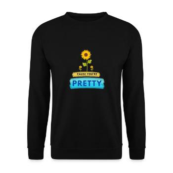 Cause You´re Pretty | Self Love Design - Unisex Sweatshirt - black - Front - Alina (178cm) & Michal (187cm)
