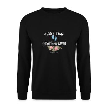 First time great grandma 2024 New Baby for granny - Unisex Sweatshirt - black - Front - Alina (178cm) & Michal (187cm)