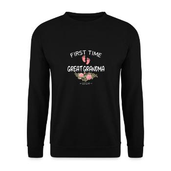 First time great grandma 2024 New Baby for granny - Unisex Sweatshirt - black - Front - Alina (178cm) & Michal (187cm)