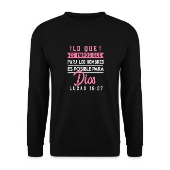 Camiseta Cristiana Para Mujer En Espanol Spanish - Unisex Sweatshirt - black - Front - Alina (178cm) & Michal (187cm)