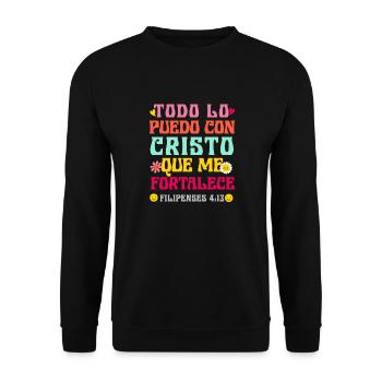 Camiseta Cristiana Para Mujer En Espanol Spanish - Unisex Sweatshirt - black - Front - Alina (178cm) & Michal (187cm)