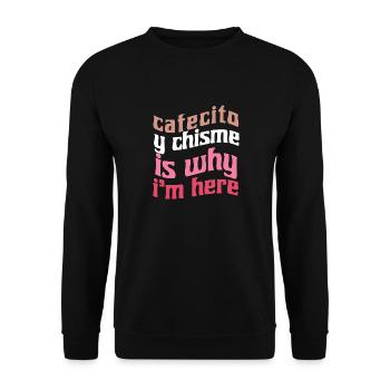 Funny Spanish Shirts Cafecito Cafe Espanol - Unisex Sweatshirt - black - Front - Alina (178cm) & Michal (187cm)