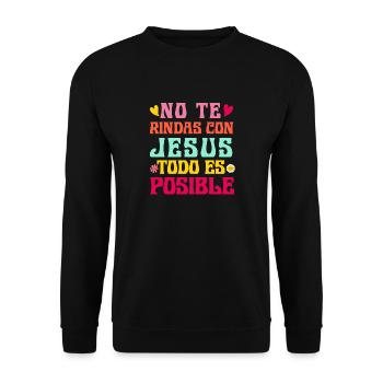 Camiseta Cristiana Para Mujer En Espanol Spanish - Unisex Sweatshirt - black - Front - Alina (178cm) & Michal (187cm)