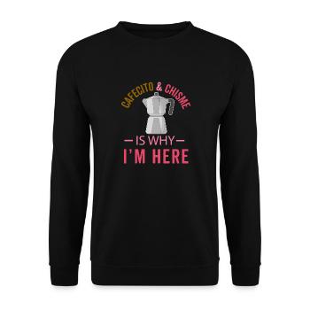 Drôles de chemises espagnoles Cafecito Cafe Español - Sweat-shirt Unisexe - noir - Devant - Alina (178cm) & Michal (187cm)