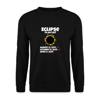 Eclipse to do List Path of Totality Total Solar - Unisex Pullover - Schwarz - Vorne - Alina (178cm) & Michal (187cm)