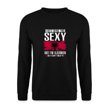 Drapeau albanais Aigle albanais Shqiponja - Sweat-shirt Unisexe - noir - Devant - Alina (178cm) & Michal (187cm)