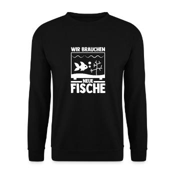 Aquarium Aquaristik Fische - Unisex Pullover - Schwarz - Vorne - Alina (178cm) & Michal (187cm)