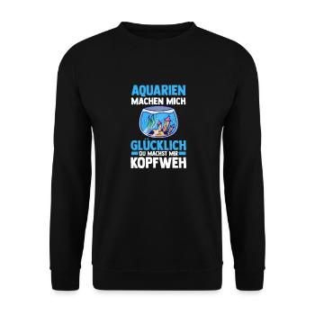 Aquarium Fische Aquaristik - Unisex Pullover - Schwarz - Vorne - Alina (178cm) & Michal (187cm)