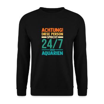 Aquarium Fische Aquaristik - Unisex Pullover - Schwarz - Vorne - Alina (178cm) & Michal (187cm)