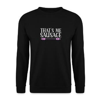 That´s me sausage. Denglisch - Unisex Pullover - Schwarz - Vorne - Alina (178cm) & Michal (187cm)