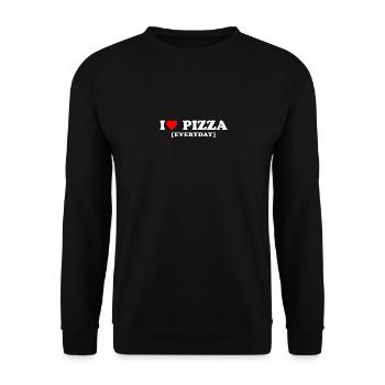 I Love Pizza [Everyday] - Lustiges Pizza-Liebhaber - Unisex Pullover - Schwarz - Vorne - Alina (178cm) & Michal (187cm)