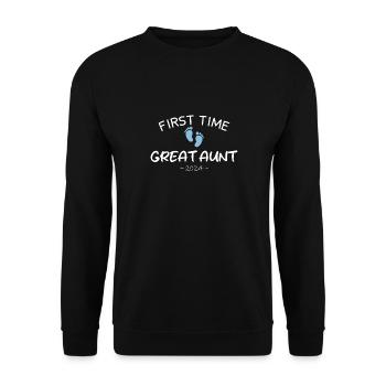 First time Great Aunt 2024 New Baby For Auntie To - Unisex Sweatshirt - black - Front - Alina (178cm) & Michal (187cm)