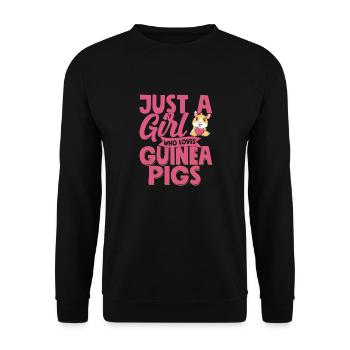 Just A Girl Who Loves Guinea Pigs Cavy Lover Roden - Unisex Sweatshirt - black - Front - Alina (178cm) & Michal (187cm)