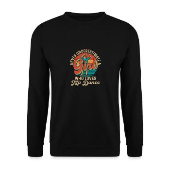 Ne sous-estimez jamais une fille qui aime les claquettes - Sweat-shirt Unisexe - noir - Devant - Alina (178cm) & Michal (187cm)