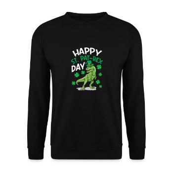 Joyeux jour St.Pat-Rex Saint Patrick dinosaure - Sweat-shirt Unisexe - noir - Devant - Alina (178cm) & Michal (187cm)