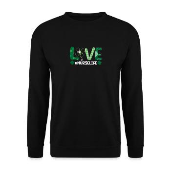 Love Stethoscope Nurse Life Happy - Unisex Sweatshirt - black - Front - Alina (178cm) & Michal (187cm)