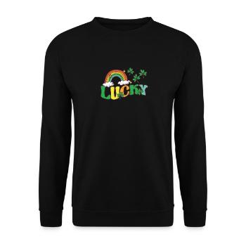 Joyeuse Saint-Patrick Shamrock Irlande Luxure - Sweat-shirt Unisexe - noir - Devant - Alina (178cm) & Michal (187cm)