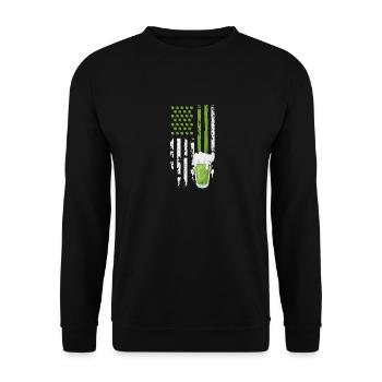 Lucky Green Clover bière drapeau américain heureux - Sweat-shirt Unisexe - noir - Devant - Alina (178cm) & Michal (187cm)
