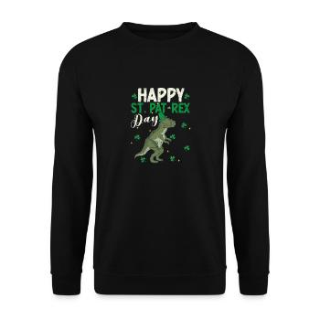 Happy St.Pat-Rex Day Saint Patrick Dinosaur - Unisex Sweatshirt - black - Front - Alina (178cm) & Michal (187cm)