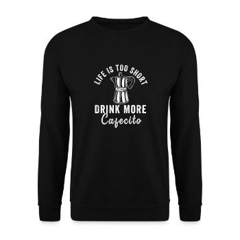 Funny Spanish Shirts Cafecito Cafe Espanol - Unisex Sweatshirt - black - Front - Alina (178cm) & Michal (187cm)