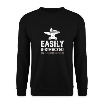 Lustiger Hufschmied Hufeisen Pferdehufe Installateur - Unisex Pullover - Schwarz - Vorne - Alina (178cm) & Michal (187cm)