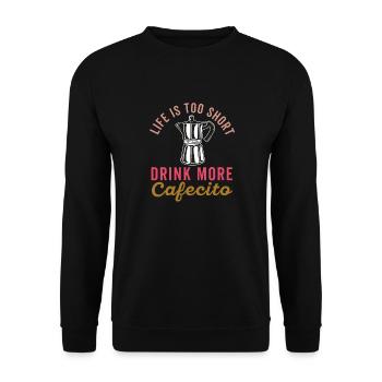 Funny Spanish Shirts Cafecito Cafe Espanol - Unisex Sweatshirt - black - Front - Alina (178cm) & Michal (187cm)