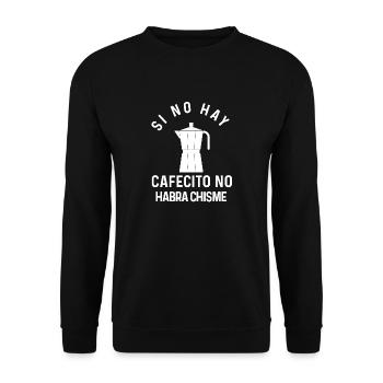 Funny Spanish Shirts Cafecito Cafe Espanol - Unisex Sweatshirt - black - Front - Alina (178cm) & Michal (187cm)