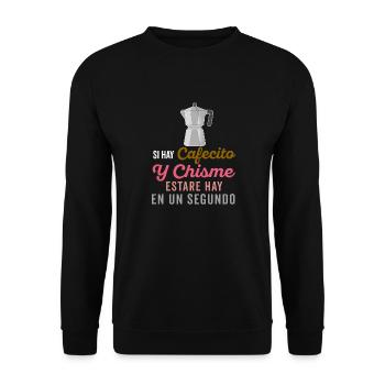 Funny Spanish Shirts Cafecito Cafe Espanol - Unisex Sweatshirt - black - Front - Alina (178cm) & Michal (187cm)