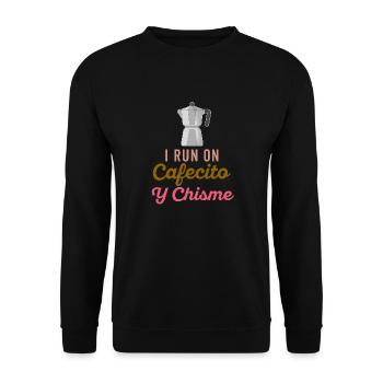 Funny Spanish Shirts Cafecito Cafe Espanol - Unisex Sweatshirt - black - Front - Alina (178cm) & Michal (187cm)
